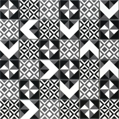 House of Mosaics Monochrome MixPeel And Stick Mosaic Tile from B&Q