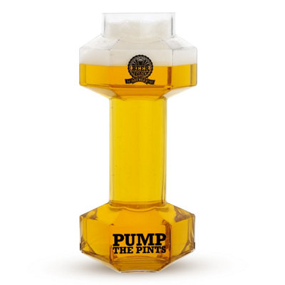 CKB LTD Dumbbell Gym Muscle Weightlifting Beverage O'clock Glass from B&Q