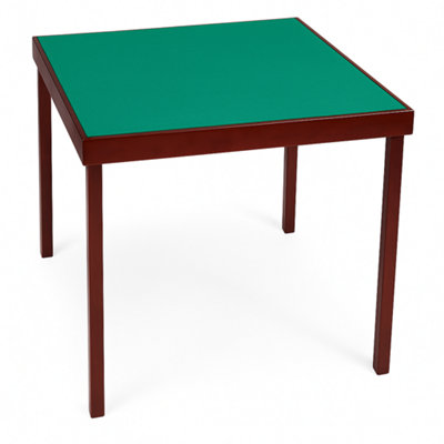 Jyw Luxury Folding Card Table Green Wool Mahogany Finish Poker Bridge Portable