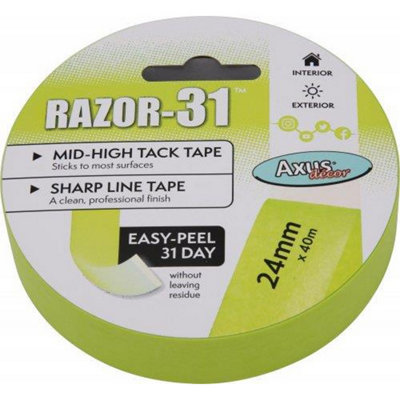 Axus Razor-31 Tack Tape 24mm X 40M Lime Green from B&Q