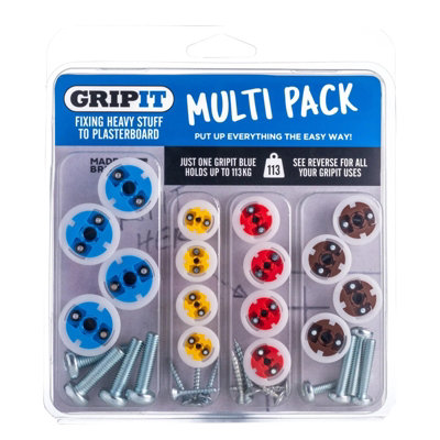 Gripit Grip It 16 Piece Assorted Set 71Kg 74Kg 93Kg 113Kg Plasterboard Fixings from B&Q