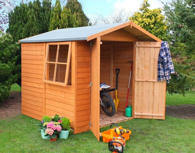 Shire 7X7 Overlap Double Door Garden Shed With Window