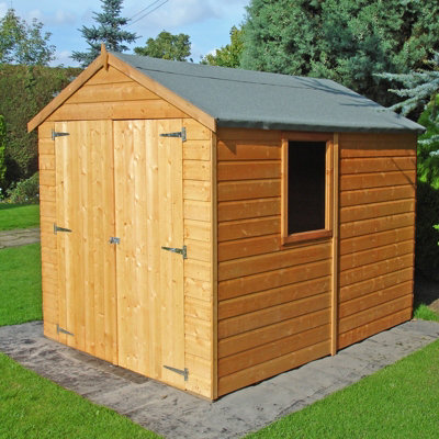 Shire Warwick Double Doors Tongue And Groove Garden Shed Workshop Approx 8 X 6 Feet