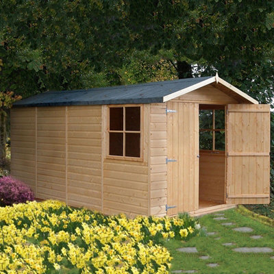 Shire Jersey Double Doors Tongue And Groove Garden Shed Workshop Approx 7 X 13 Feet