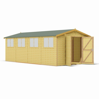 Shire Workspace Dd Tongue And Groove Garden Shed Workshop Approx 10 X 20 Feet-36355 