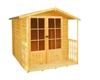 Shire Alnwick Shiplap Summerhouse Garden Sun Room Approx 7 X 7 Feet