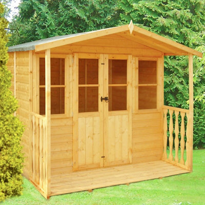 Shire Houghton Shiplap Summerhouse Garden Sun Room Approx 7 X 7 Feet-36359 