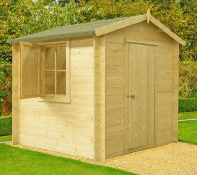 Shire Camelot Log Cabin Home Office Garden Room Approx 8 X 8 Feet