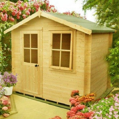 Shire Avesbury Log Cabin Home Office Garden Room Approx 7 X 7 Feet