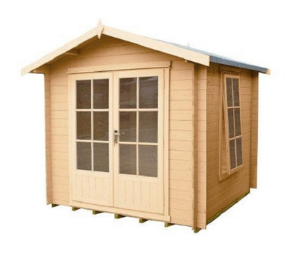 Shire Barnsdale Log Cabin Home Office Garden Room Approx 7 X 7 Feet