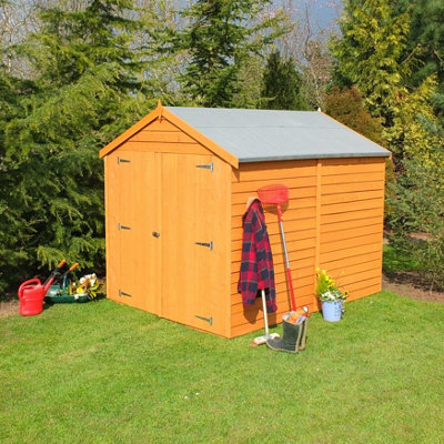 Shire 8X6 Overlap Premium Double Door Windowless Apex Shed Pressure Treated