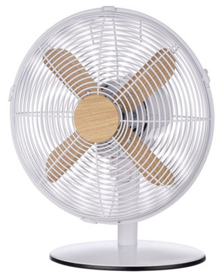 Russell Hobbs Scandi Desk Fan 12 Inch White And Wood Effect Rhmdf1201Wdw from B&Q
