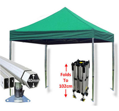 Crocodile Trading 3M X 3M Compact 40 Commercial Instant Shelter Pop Up Gazebos Frame & CanopyGreen from B&Q