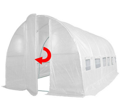 Crocodile Trading 6M X 3M (20' X 10' Approx) Pro+ White Polytunnel Greenhouse from B&Q