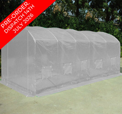 Crocodile Trading 6M X 3.5M (20' X 11.5' Approx) Pro Max White Poly Tunnel from B&Q