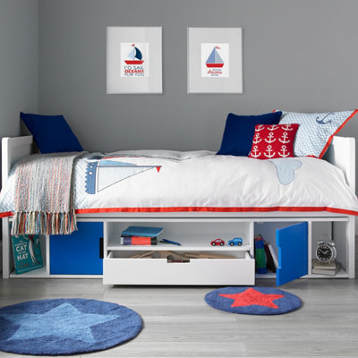 Time4sleep Painted Wood Small Single Cabin Bed With High Footend - White - Image 3