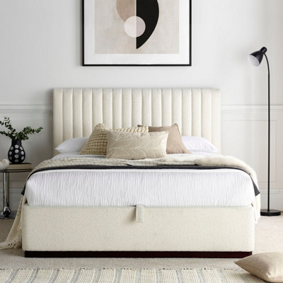 Time4sleep Unisex Cream Anna Ottoman Boucle - Bed Frame Only | : King - Image 3