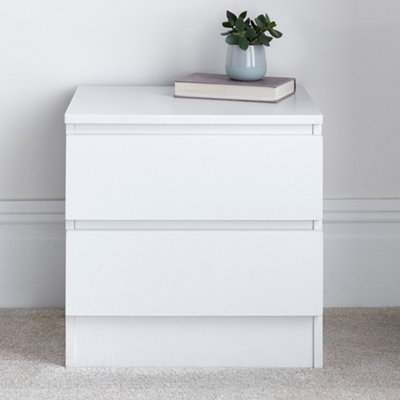 Emma White 2 Drawer Bedside Table from B&Q