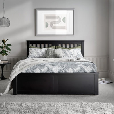 Malmo Black Wooden Ottoman Storage BedDouble 4Ft6 Ottoman Only