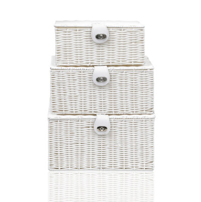 Arpan Hamper Storage Basket Resin Set Of 3 White