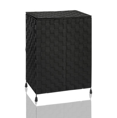 Arpan Foldable Laundry Hamper Basket Black. Washing Bin With Lid & Insert Handle For Easy Carrying from B&Q