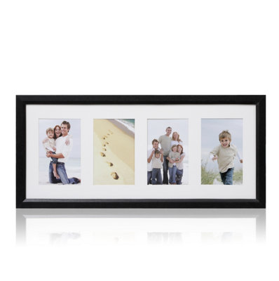 Arpan Mdf 4Multi Aperture Modern Photo Picture Frame With Mount (Black) from B&Q