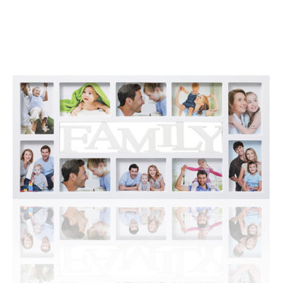 Arpan Family Multi Aperture Photo Picture Frame - Holds 10 X 6''X4'' Photos ( Family) White