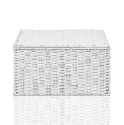 Arpan Hamper Storage Paper Rope Basket Box With Lid White Xlarge from B&Q