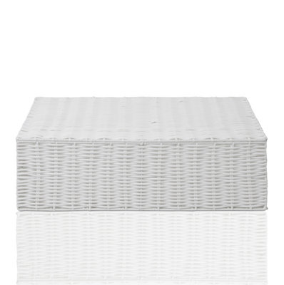 Arpan Resin Woven Under Bed Storage Box, Chest Shelf Toy Clothes Basket With Lid - (Large) White