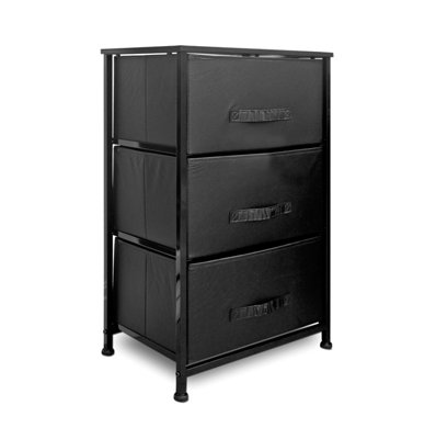 B&Q -  Drawers Storage Tower DresserWood TopSturdy Steel FrameOrganizer Unit For BedroomHallwayEntrywayClosets.