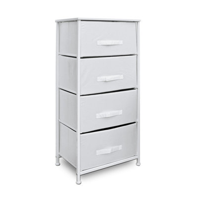 B&Q -  Drawers Storage Tower DresserWood TopSturdy Steel FrameOrganizer Unit For BedroomHallwayEntrywayClosets