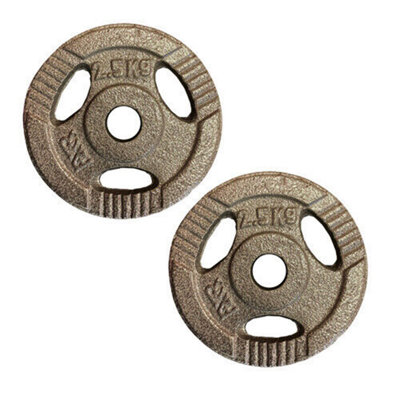 FXR Sports Standard 1" Tri-Grip Cast Iron Weight Plates2 X 2.5Kg from B&Q