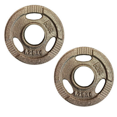 FXR Sports Olympic 2" Tri-Grip Cast Iron Weight Plates2 X 1.25Kg from B&Q