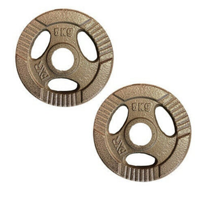 FXR Sports Olympic 2" Tri-Grip Cast Iron Weight Plates2 X 5Kg from B&Q