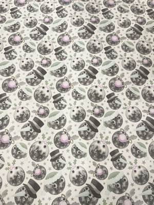 B&Q Chistmas Wrapping Paper Disco Ball Bauble Design 3 X 4M Rolls Xmas Gift Present 12M