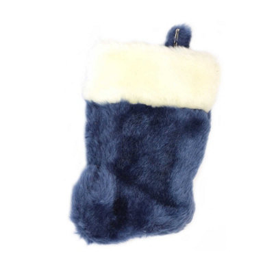Shatchi Deluxe Velvet Santa Stocking Xmas Sock With Fur Christmas DecorationsMulti from B&Q