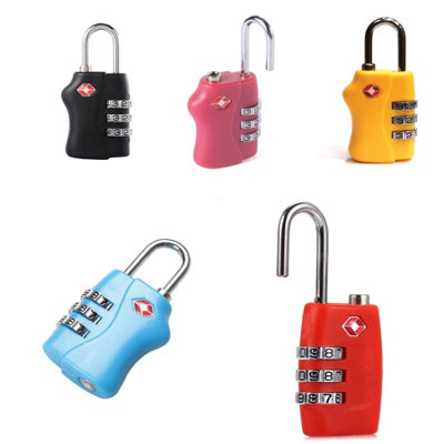 Shatchi Tsa Accepted Luggage Lock 3 Combination Travel Suitcase Combination Padlock Assorted Colour 1Pk from B&Q
