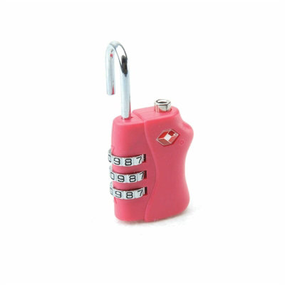 Shatchi Tsa Accepted Luggage Lock Pink 3 Combination Travel Suitcase Combination Padlock from B&Q