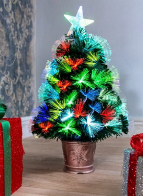 B&Q -  Multicolour Fibre Optic Christmas Tree 2Ft