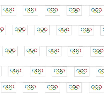 Shatchi 10M/33Ft Fabric Olympic Buntings Ring 30 Flags World Sport Support Events Celebration from B&Q