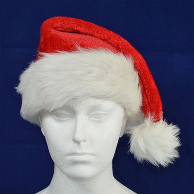 B&Q -  Unisex Deluxe Christmas Santa HatHlux