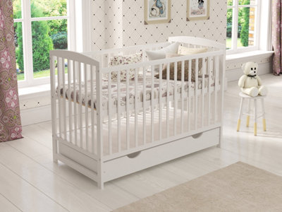 Love For Sleep Jacob Cot Bed 120X60Cm With Drawer & Microfiber Quilted Mattress from B&Q