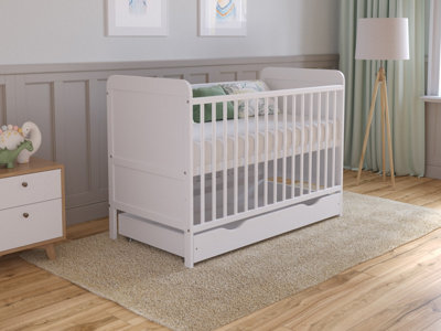 Love For Sleep Levi Cot Bed 120X60Cm With Drawer And Microfiber Quilted Mattress from B&Q
