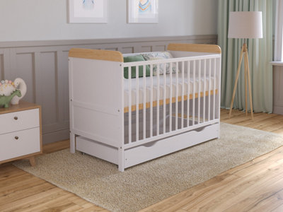 Love For Sleep Levi Cot Bed 120X60Cm With Drawer And Microfiber Quilted Mattress from B&Q