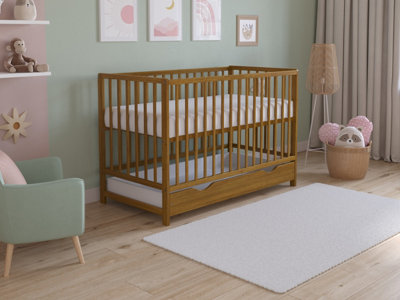 Love For Sleep Asher Cot Bed 120X60Cm With Drawer & Microfiber Quilted Mattress from B&Q