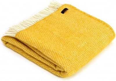 Tweedmill Beehive Yellow 100% Wool Throw from B&Q