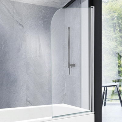 Veebath Curved Edge Straight Bath Screen - 1400 X 800Mm