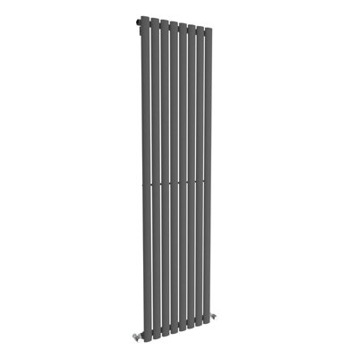 B&Q -  Princia Vertical Single Oval Panel Radiator Anthracite 1800 X 480mm-Grey