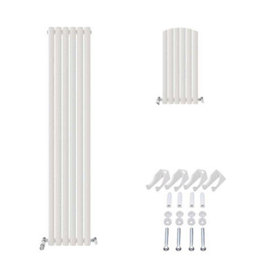 Ibathuk Princia Vertical Single Oval Panel Radiator White 1800 X 360mm-White from B&Q