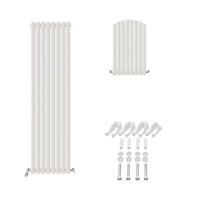 B&Q -  Princia Vertical Single Oval Panel Radiator White 1800 X 480mm-White